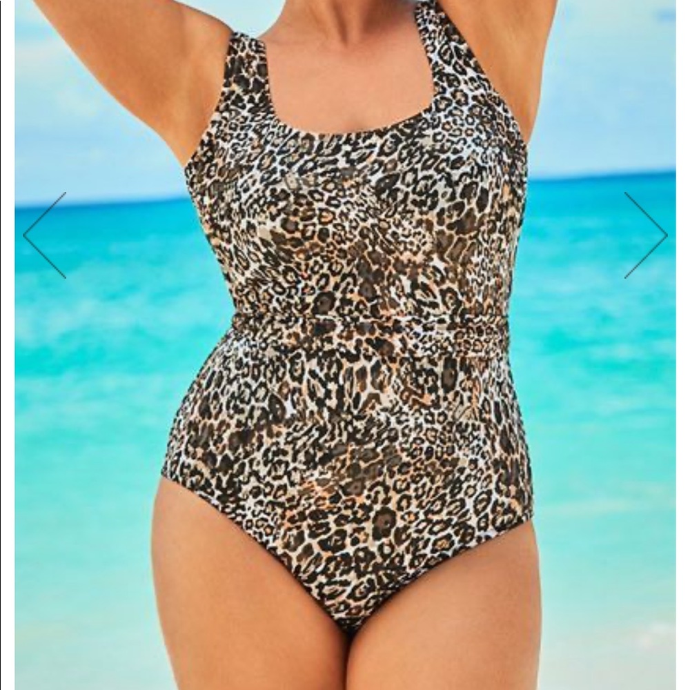 Cheetah one piece bathing suit